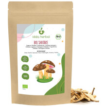 IDDA Herbal Organic Shiitake Mushrooms 100g 3.5 oz, Dried Mushrooms Shiitake for Cooking