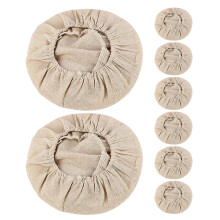 32Pcs Reusable Cotton Linen Bread Baking Cloth Basket Covers Beige