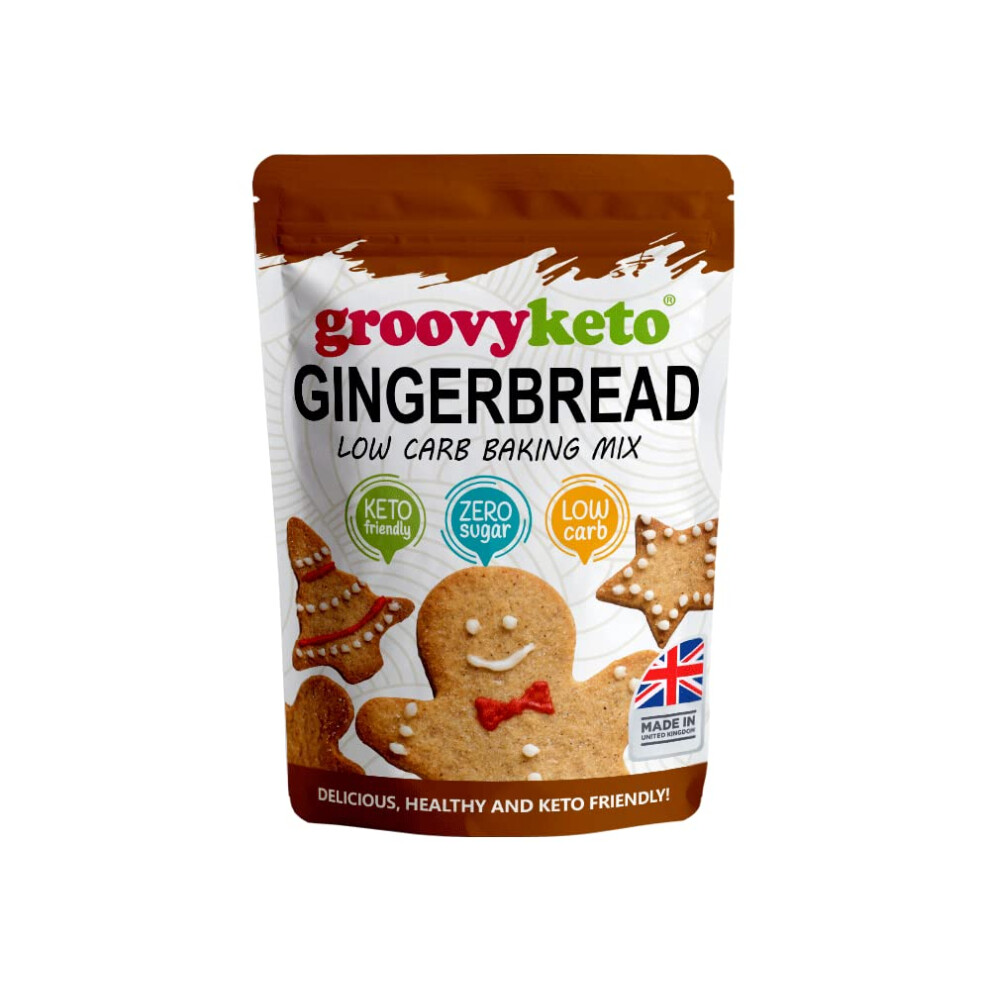 Gingerbread Mix Sugar Free | Low Carb | Keto Friendly | Only 1.2G Net Carbs Per Cookie | Keto Baking Mix, Diabetic Friendly - 255G Pouch Groovy Keto