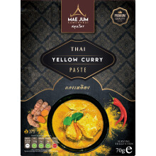 Traditional Thai Yellow Curry Paste "Spicy, Southern Style" by Mae Jum (1 pack x 70g) | Up to 8 Servings per Pack | Vegan | 100% Natural | Gluten Free