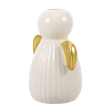 2Pcs Ceramic Angel Vase White Porcelain Bud Vase for Living Room Decor