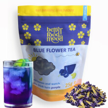 Better Food Mood Premium Blue Flower Tea 25g | Blue to Purple Colour Changing Flower Tea | Blue Tea for Cocktails, Latte | Rich in Antioxidants