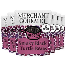Merchant Gourmet Smoky Black Turtle Beans with Paprika, Chilli & Italian Extra Virgin Olive Oil - High in Protein & Fibre, Drain-Free, Premium