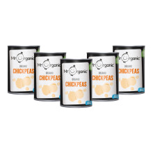 Mr Organic ? Organic Chickpeas Case Pack - 12 x 400g BPA-Free Tins ? High Protein & Fibre ? 1 of Your 5 a Day ? Ready to Eat & Versatile ? Certified