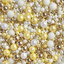 Yellow sprinkles for cakes yellow lemon gold white cupcake edible metallic pearls toppers sprinkle mix blend pastel summer easter Mother's Day