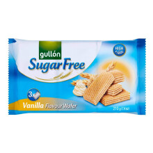 Gullon Sugar Free Vanilla Flavour Wafer Biscuits 6 x 210g Packs