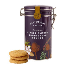 Cartwright & Butler Flaked Almond Shortbread Rounds Tin - Almond