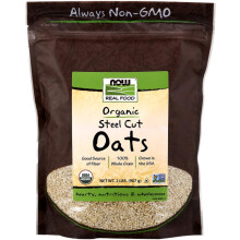 Now Foods, Organic Steel Cut Oats, 907g, Soy Free, Vegan, Non-GMO