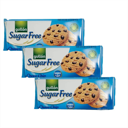 3 x 125g Chocolate Choco Chip Cookies Biscuits Sugar Free