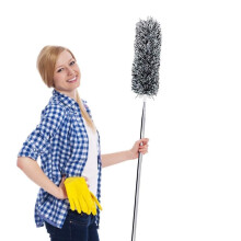 Extendable Microfiber with Extra Long 100 inches Telescopic Pole, Feather Duster with Bendable Head, Hand Duster for Cleaning High Ceiling Fans,