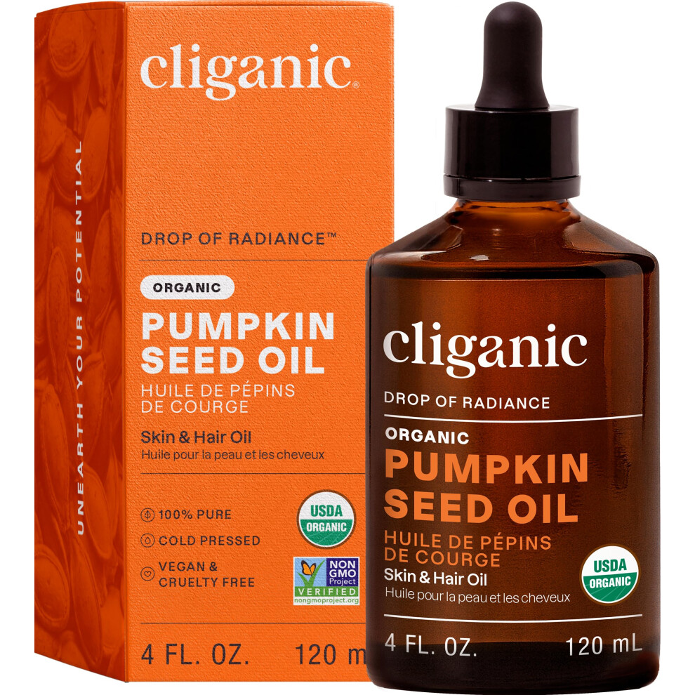 Cliganic Organic Pumpkin Seed Oil, 100% Pure - For Hair & Face | Natural Cold Pressed Unrefined-image-OPC-PS7Q6XN-NEW
