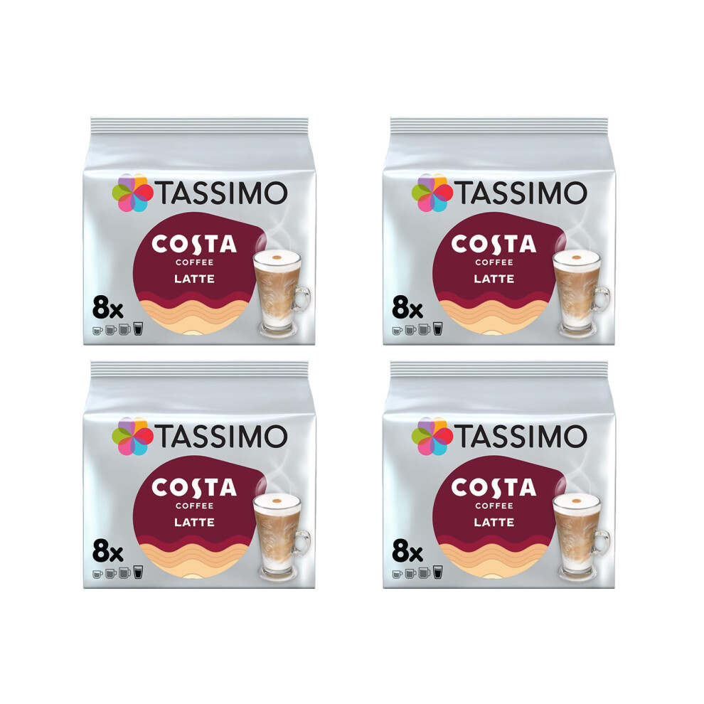 Tassimo Costa Latte 4 Pack, 32 T-Discs