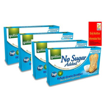 Gullon No Added Sugar, whole grains breakfast biscuits cookies with yogurt flavoured filling 220g, Diabetic Friendly, perfect for sharing, gifting