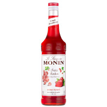 MONIN Premium Strawberry Candy Syrup 700ml for Cocktails and Mocktails. Vegan-Friendly, Allergen-Free, 100 Percent Natural Flavours and Colourings