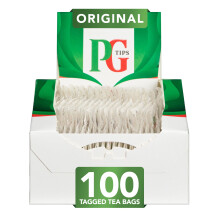 PG Tips Original | 100 Black Tea Bags Bulk | One Cup | String & Tagged | Refreshing & Flavourful | Ideal for Office Breaks & Catering, Celebrations,