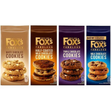 Fox's Fabulous cookies, Four Luxury Flavours of Milk, Triple, Half-Coated & White Chocolate Biscuits for special Occasions, Supreme Gift to share with