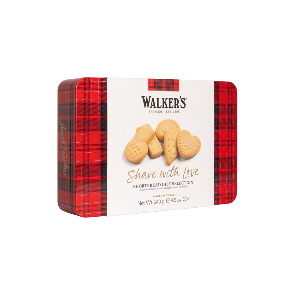 Walkers Walker's Shortbread With Love Shortbread Assortment Tin, Traditional Pure Butter Scottish Recipe, 240G