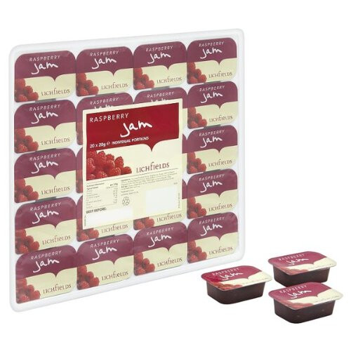 Lichfields Raspberry Jam Individual Portions 20 x 20G