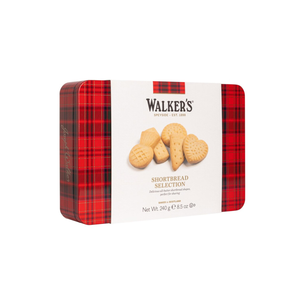 Walkers Walker's Shortbread Assortment Tin, Traditional Pure Butter Scottish Recipe, 240G