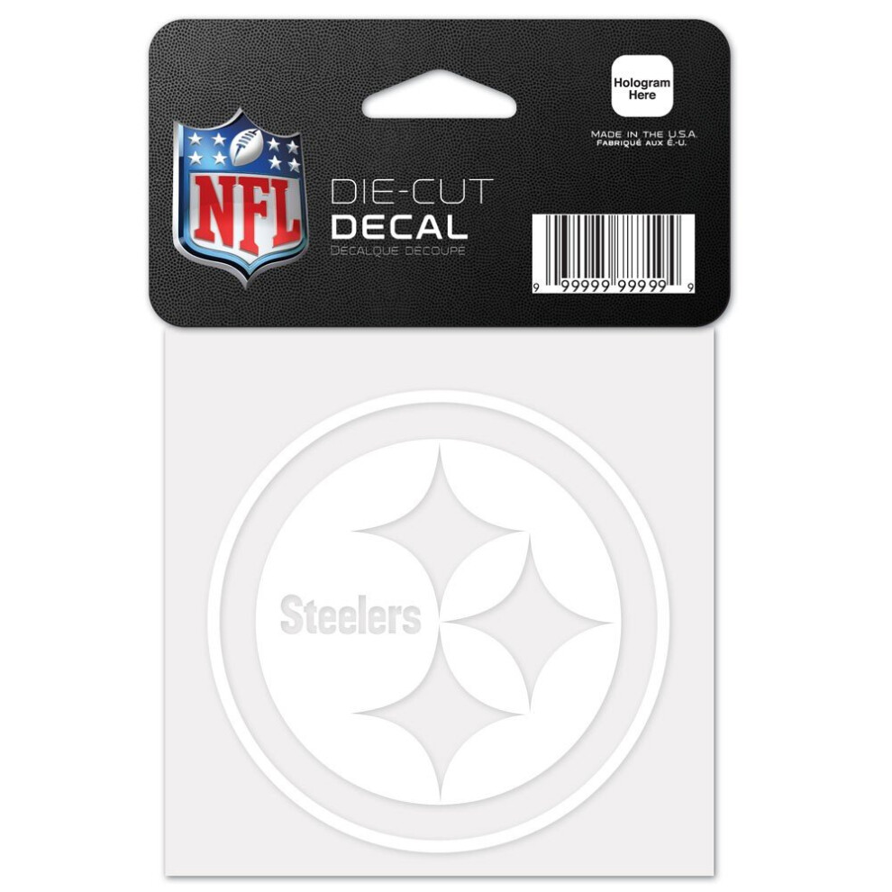 Wincraft Nfl Pittsburgh Steelers 45444011 Perfect Cut Decal, 4" X 4", White 032085454447