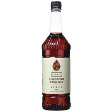 Simply Chestnut Praline Syrup, Vegan & Nut Free Flavoured Syrup for Coffee, Cocktails & Baking (1 Litre)