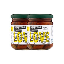 Realfoods by Organico | Organic Sun-Dried Tomatoes in Extra Virgin Olive Oil ? Farm-Grown in Puglia, 190g (Pack of 2)