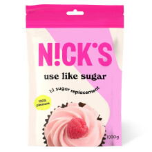 NICKS Use Like Sugar Keto Sweetener 70% Calorie Reduced 1:1 Low Carb Baking Sugar Replacement Mix of Xylitol, Erythritol, Stevia, Polydextrose | Vegan