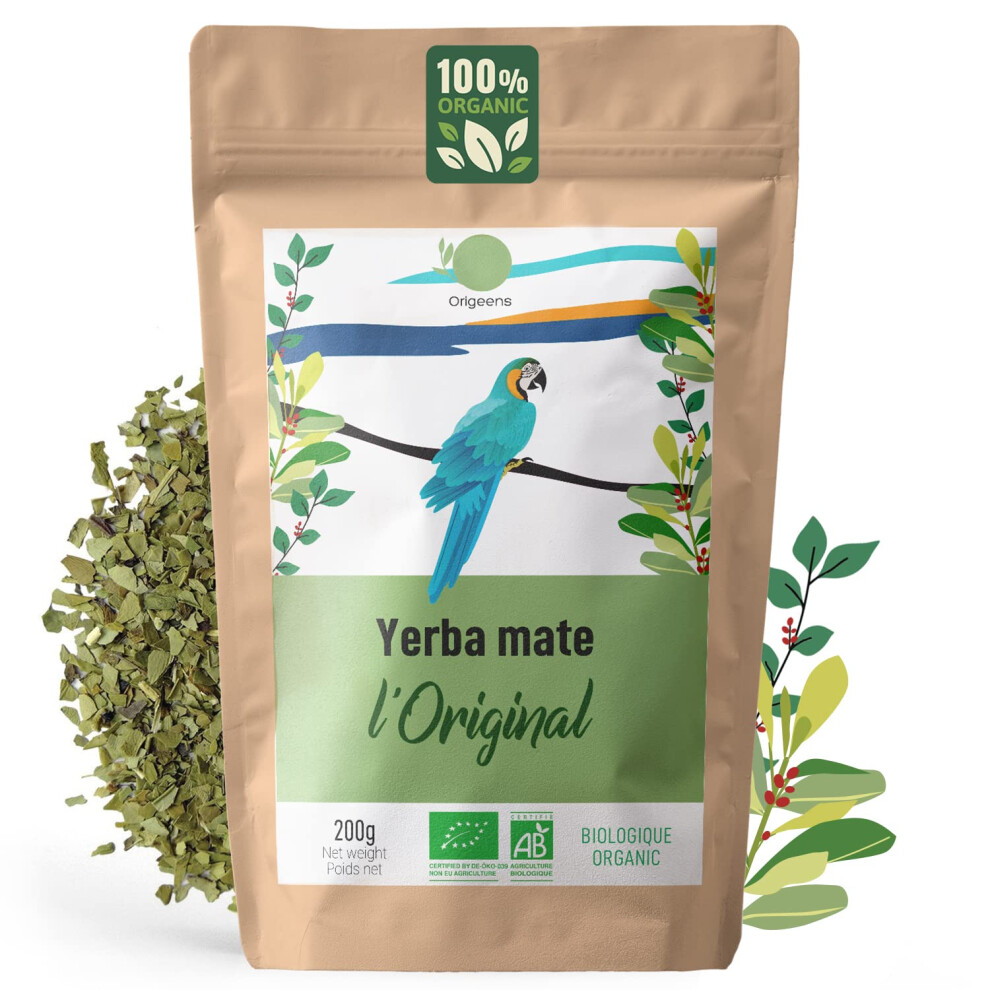 Origeens Organic Yerba Mate 200G | Yerba Mate Tea Hand-Picked, Unsmoked, Leaf, Without Stems, Not Powdery | Energy And Detox Drink