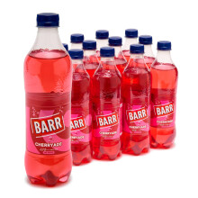 BARR 12 Pack Cherryade, Zero No Sugar Cherry Flavoured Fizzy Drink, Sparkling Fizzy Pop, 12 x 500ml Bottles