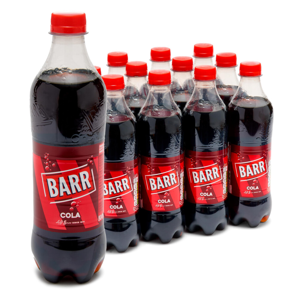 Barr 12 Pack Classic Cola Flavoured Fizzy Drink, Cola Flavoured Fizzy Pop, 12 X 500Ml Bottles