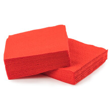 Red Luncheon Napkins - 100 4-Fold 2-Ply 33 x 33cm for Parties and Events - 125 Strong, Durable, and Sleek Serviettes