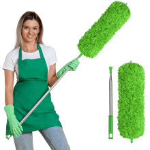 Vicloon Feather Duster Extendable, 100 Inch Microfiber Duster with Bendable and Window Slot Cleaning Brush for Ceiling Fans, Cars