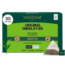 VAHDAM, Original Himalayan Green Tea (30 Count) High Grown, Non GMO, Gluten Free, Low Caffeine | Earthy & Smooth | Resealable & Individually Wrapped |
