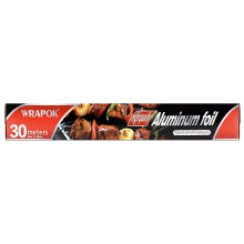WRAPOK 1 x Tin Aluminum Kitchen Foil Roll Catering Baking Food Service Cooking Foil for BBQ, Cooking, Grilling, Roasting - 30 cm x 30 m