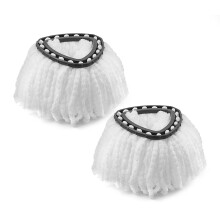 Mop Head Replacement Compatible with Vlieda EasyWring Clean Turbo Classic Microfibre Mop Universal Spin Mop Refill Head, White, 2 Packs