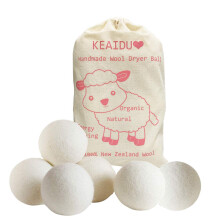KEAIDUO Tumble Dryer Balls, 6Pcs XL 100% New Zealand Wool Dryer Balls Natural Fabric Softener Reusable Handmade Reduce Wrinkles Shorten Drying Time