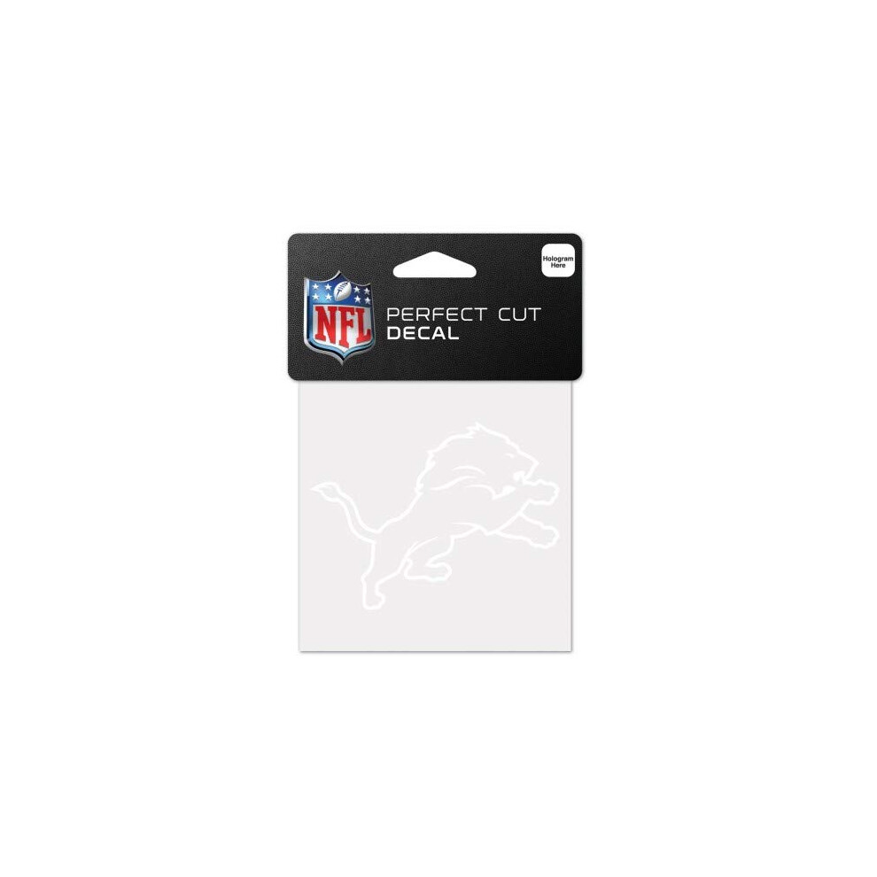 Wincraft Nfl Detroit Lions 4X4 Perfect Cut Decal, One Size, Team Color White 032085231376