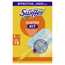 Swiffer Duster Duvets Dust Catch, 1 Handle and 7 Duvets, Catches and Traps Dust and Dirt, Reaches the Most Difficult Points of the House, Maxi Size