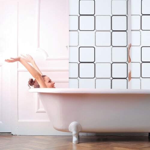 Duschrollo, wasserabweisend, Retro-Fliesen-Design
