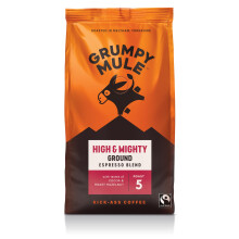 Grumpy Mule High and Mighty Espresso Blend Ground Coffee with notes of Cocoa and Roast Hazelnut 200g