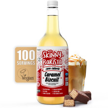 Skinny Food Co Caramel Biscuit Coffee Syrup - Sugar Free 1L - Zero Calorie Coffee Syrup, Tea, Hot Chocolate, Fruit, Protein Drinks - Vegan-Friendly,