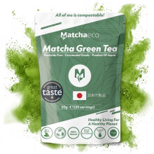 Matchaeco Japanese Matcha Green Tea Powder 20g | Ceremonial Grade | Try Me Size ? Great for Beginners | Compostable Eco Pouch | Natural Energy, Focus