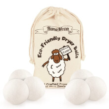 HanaMoon Eco-Friendly Wool Tumble Dryer Balls ? Organic Fabric Softener, Reduce Wrinkles & Drying Time, Save Energy, Reusable, Handmade, 100% New