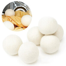 Wool Tumble Dryer Balls, 6 Pack Fabric Softener Laundry Wool Dryer Balls Reusable, Reduces Clothing Wrinkles, Pairing with Essential