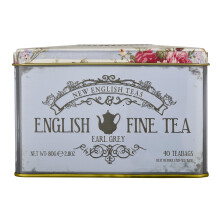 New English Teas Vintage Floral Tea Tin with 40 Earl Grey Teabags