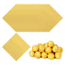 PATIKIL Foil Candy Wrappers 5x5 Inch, 100 Pcs Square Fine Grid Aluminium Foil Candy Wrapping Paper for DIY Chocolate Candies Packaging Decoration,
