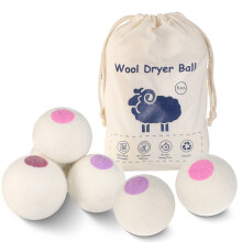 Wool Tumble Dryer Balls 6PCS Pure Organic Laundry Wool Dryer Ball Reusable Natural Fabric Softener Reduce Wrinkles and Drying Time