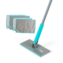 Beldray Anti-Bac Clip-to-Grip All-Surface Mop - Large Mop Head, Tiles/Floor/Window/Mirrors, Hygienic Push Release Handle, 360? Swivel Head, 4 Machine