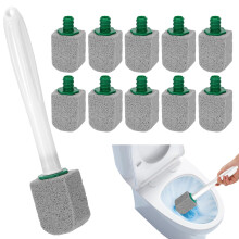 Pumice Stone for Toilet, 10PCS Toilet Pumice Cleaning Stone with Extra Long Handle, Replaceable Toilet Bowl Cleaner for Bathroom Sinks(Gray)