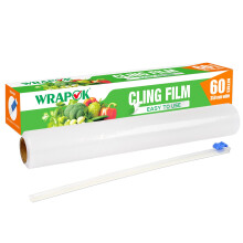 WRAPOK 1 x Catering Cling Film Dispenser and Cutter Kitchen Plastic Food for Kitchen, 35cm x 60m